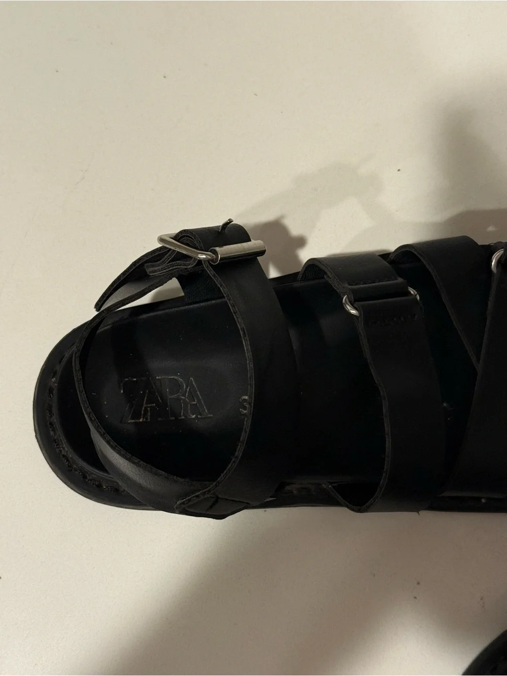 Zara Kids Black Multi-Strap Buckle Sandals